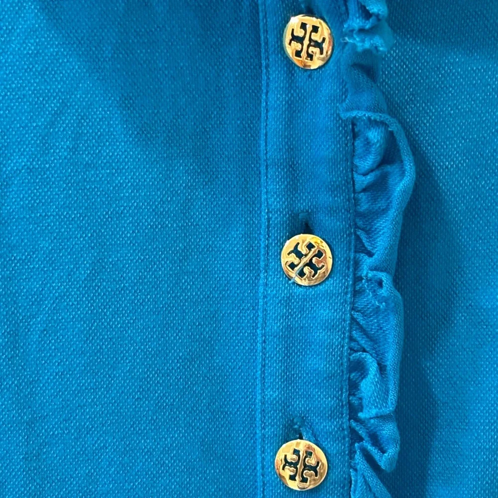 Tory Burch turquoise Sleeveless Ruffle Tank Top‎